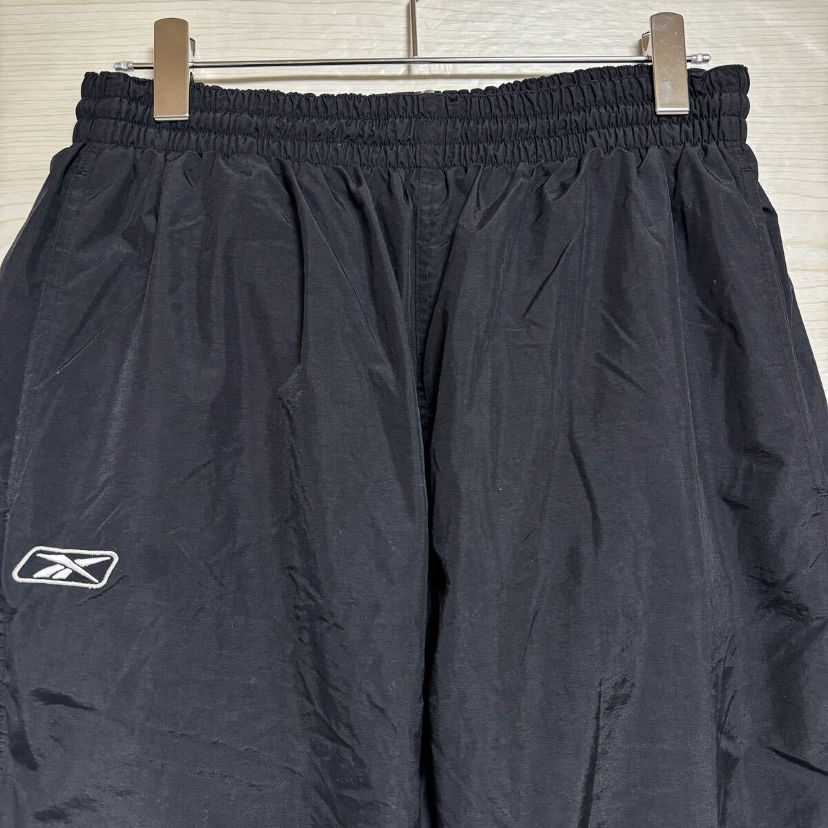 Reebok リーボック ナイロンパンツ シャカパン イージーパンツ ウエストゴム サイズXL ブラック 黒 ポリエステル メンズ ボトムス(43)_画像4