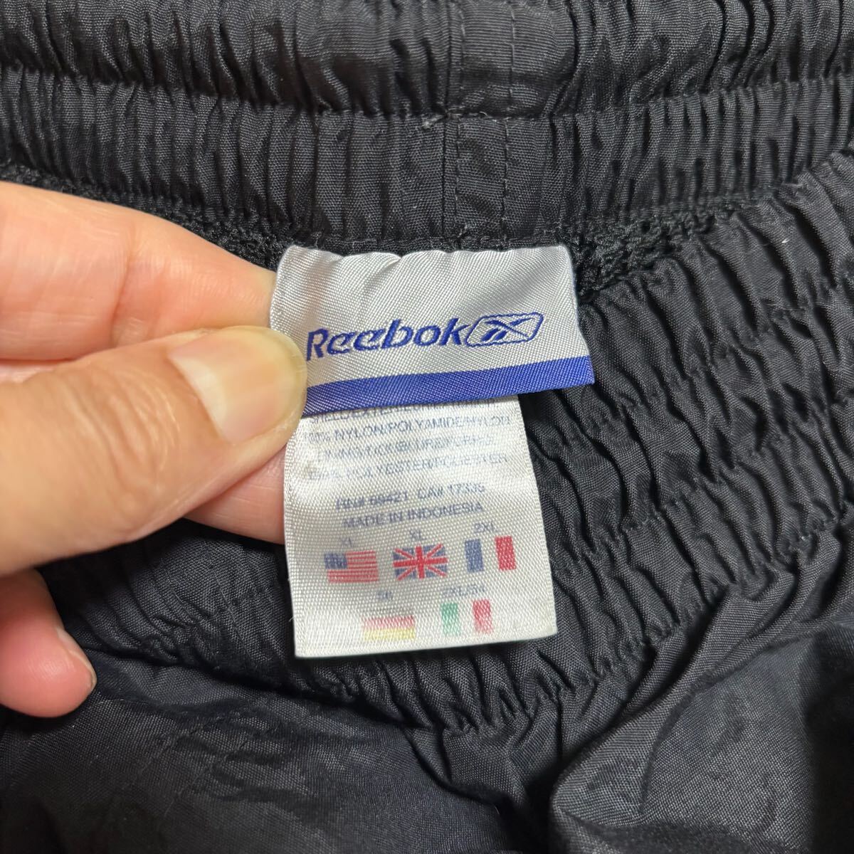 Reebok リーボック ナイロンパンツ シャカパン イージーパンツ ウエストゴム サイズXL ブラック 黒 ポリエステル メンズ ボトムス(43)_画像7