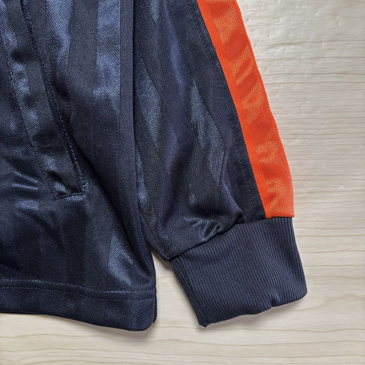 VINTAGE ヴィンテージ トラックジャケット ジャージ スリーブライン サイズM ネイビー 紺色 ポリエステル メンズ トップス(44)_画像5