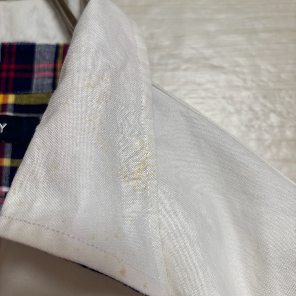 TOMMYHILFIGER トミーフィルフィガー 長袖シャツ レギュラーカラー ワンポイント ロゴ刺繍 サイズM相当 レディース トップス（44）_画像9