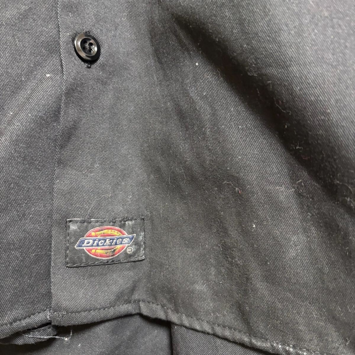 Dickies ディッキーズ 長袖シャツ レギュラーカラー ワークシャツ 胸ポケット サイズ2XL ブラック 黒 コットン メンズ トップス（46）_画像9