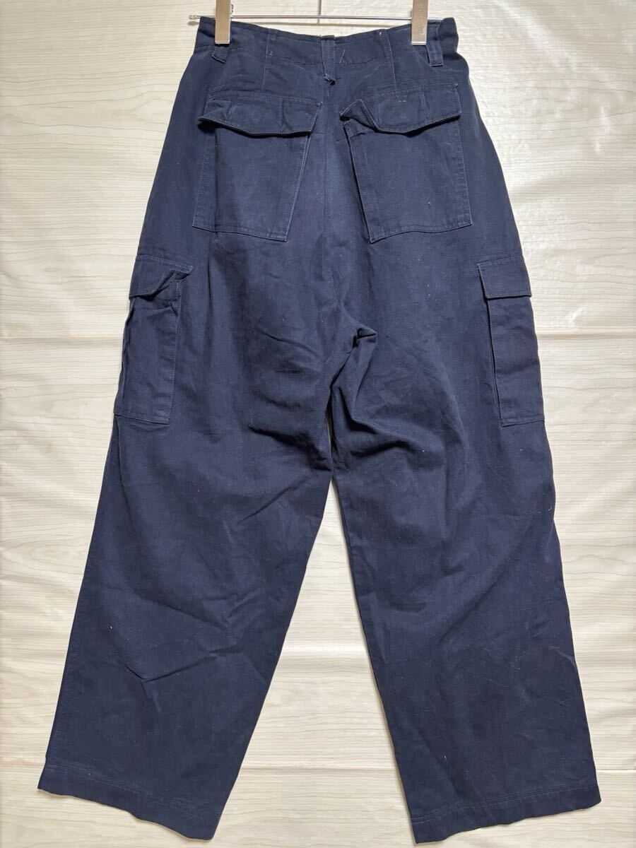 VINTAGE ヴィンテージ カーゴパンツ ワイドシルエット ミリタリー サイズ2XL相当 ネイビー 紺色 コットン メンズ ボトムス(42)_画像3