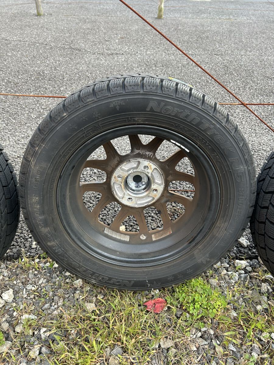 ST1112 MONZA JAPAN/モンツァジャパン ZACK JP-205 155/65 R13 73Q 13インチ ホイールとスタッドレスタイヤセット SUZUKIラパン装着 ビス付_画像5