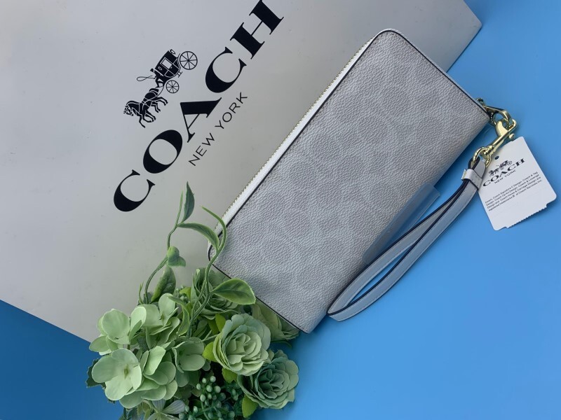 コーチ COACH 長財布 財布 レディース ホワイト 白 贈り物 シグネチャー ロング ジップ ファッション ブランド 大容量 新品 C4452 A061_画像4