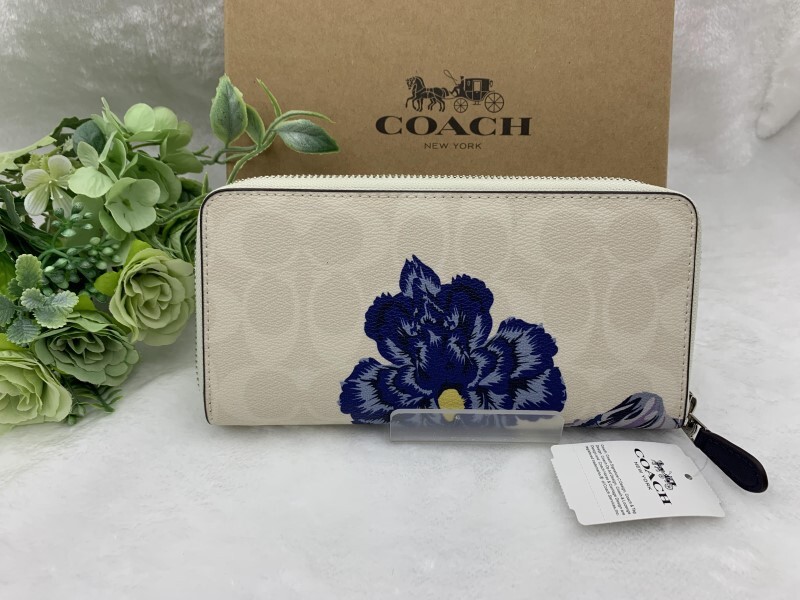 COACH コーチ 財布 長財布 レディース 花柄 プレゼント 贈り物 ギフト シグネチャー ロング ジップ 新品 未使用 ファッション C6656 A174_画像3