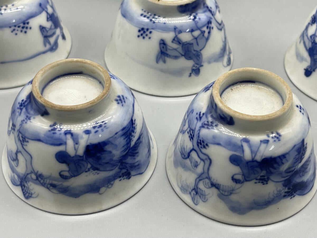 古日本★三浦竹泉造★青花染付 煎茶道具セット_画像6