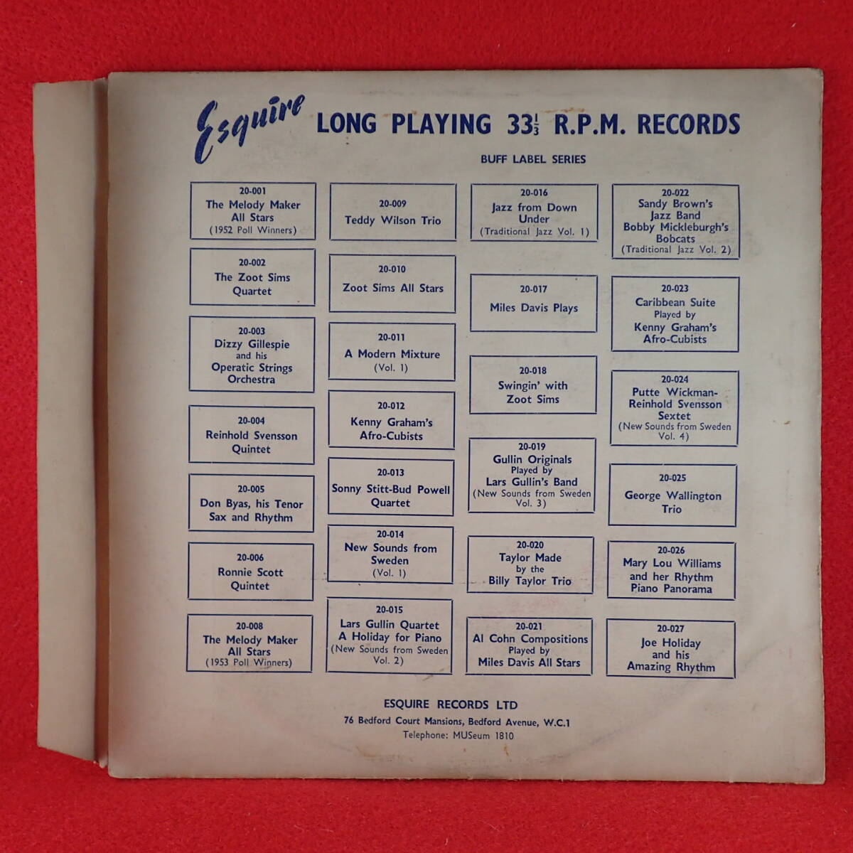 VIP放出★送料無料★神洗浄【世紀末級レア★幻の耳付茶封筒/英国ESQUIRE10インチ★プロモ★UK完オリ】★STAN GETZ/PLAYS Vol1★LARS GULLIN_画像3