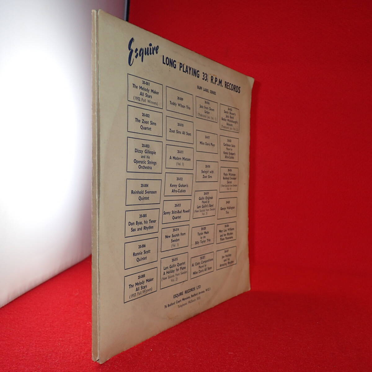 VIP放出★送料無料★神洗浄【世紀末級レア★幻の耳付茶封筒/英国ESQUIRE10インチ★プロモ★UK完オリ】★STAN GETZ/PLAYS Vol1★LARS GULLIN_画像4