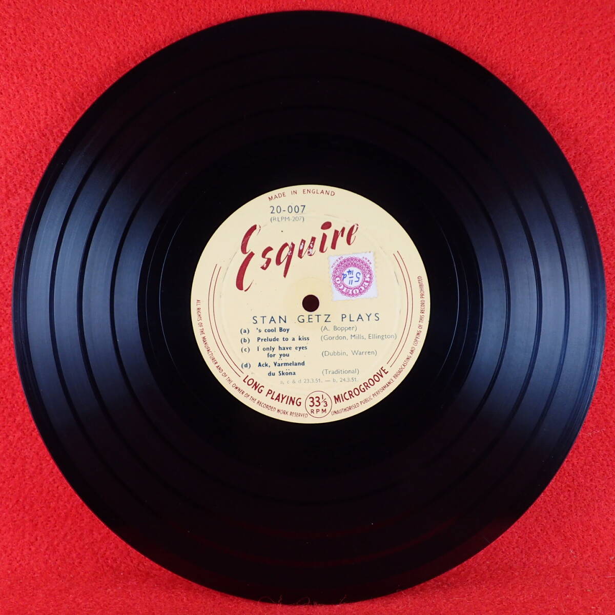 VIP放出★送料無料★神洗浄【世紀末級レア★幻の耳付茶封筒/英国ESQUIRE10インチ★プロモ★UK完オリ】★STAN GETZ/PLAYS Vol1★LARS GULLIN_画像6