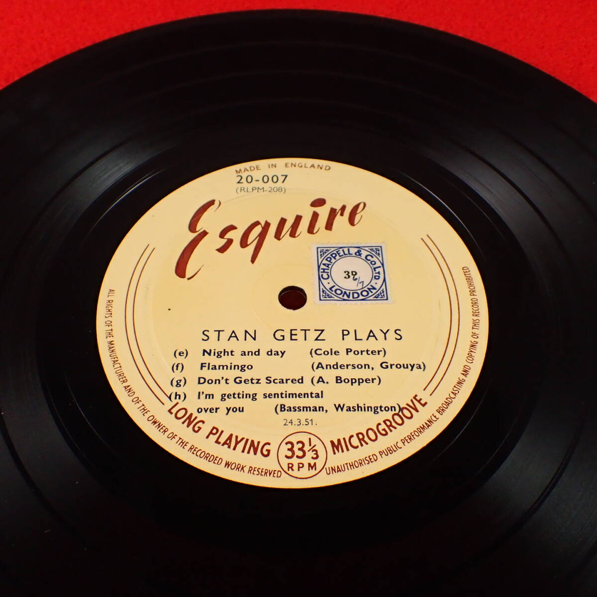 VIP放出★送料無料★神洗浄【世紀末級レア★幻の耳付茶封筒/英国ESQUIRE10インチ★プロモ★UK完オリ】★STAN GETZ/PLAYS Vol1★LARS GULLIN_画像7
