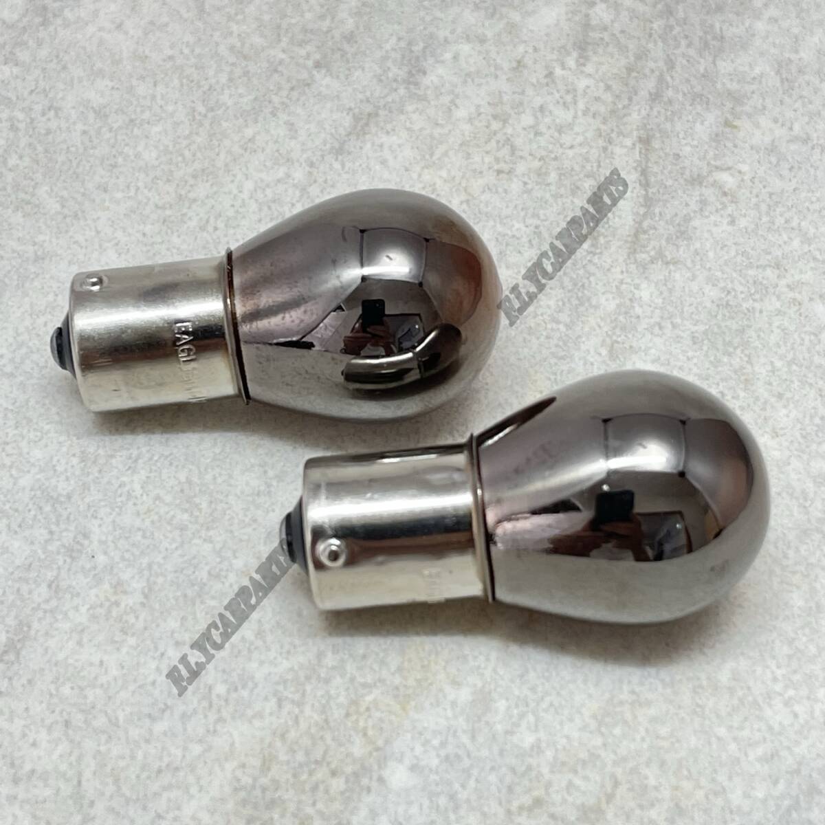 ステルスバルブ S25 150° ピン角違い クロームバルブ 2個 ハロゲン バルブ ウインカー アンバー クロームバルブ 新品_画像2