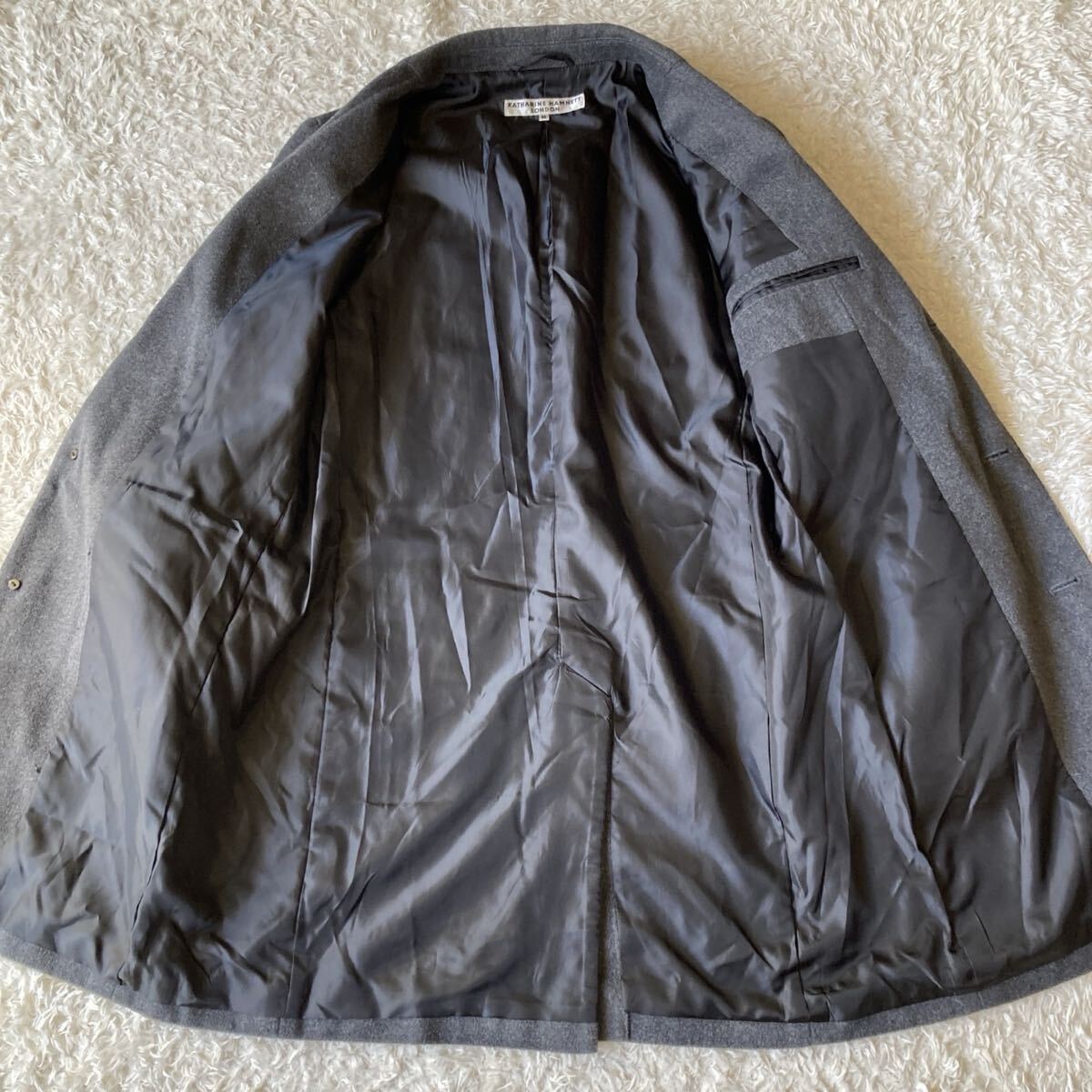 極美品!! キャサリンハムネット KATHARINE HAMNETT LONDON チェスターコート Mサイズ グレー　秋冬_画像5