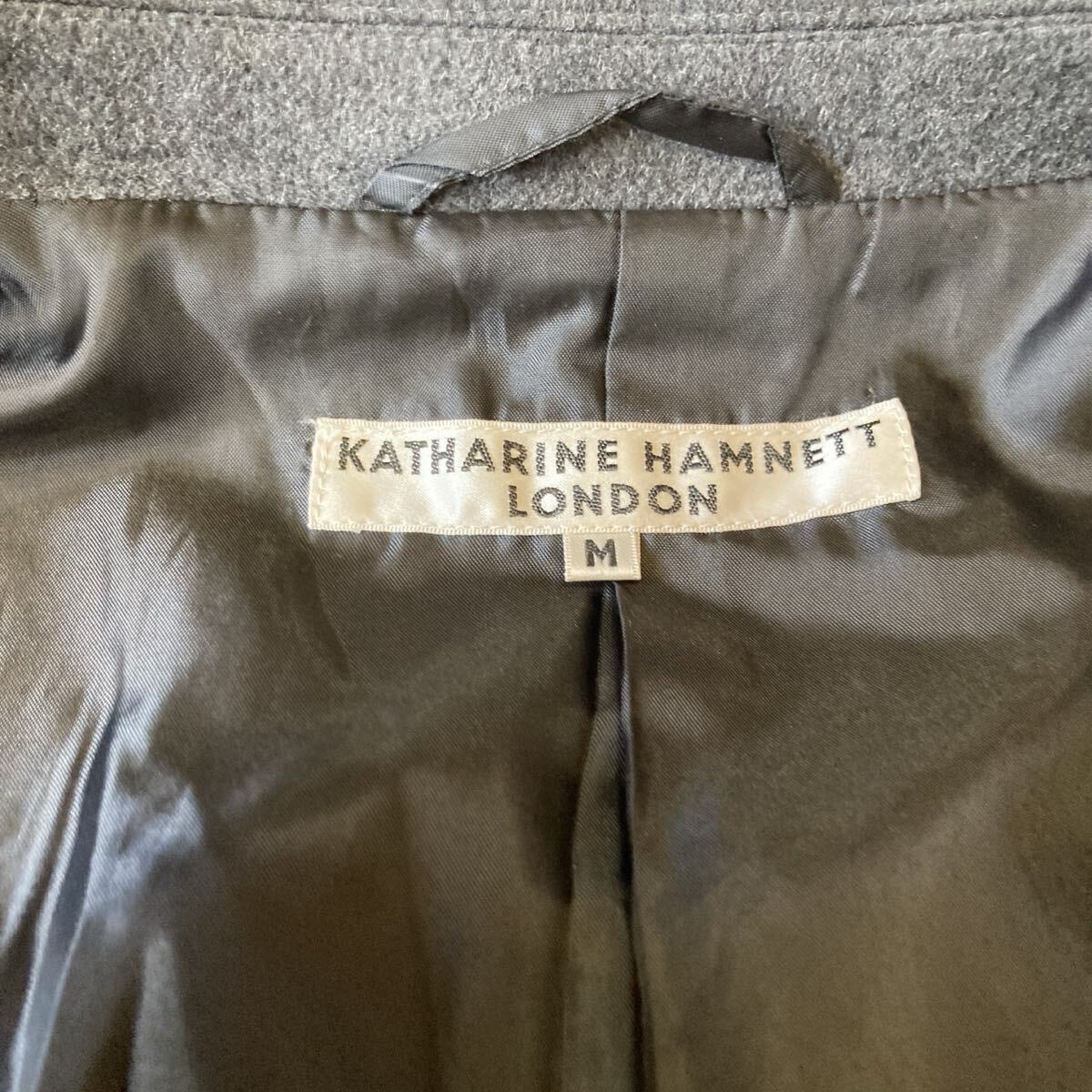 極美品!! キャサリンハムネット KATHARINE HAMNETT LONDON チェスターコート Mサイズ グレー　秋冬_画像7