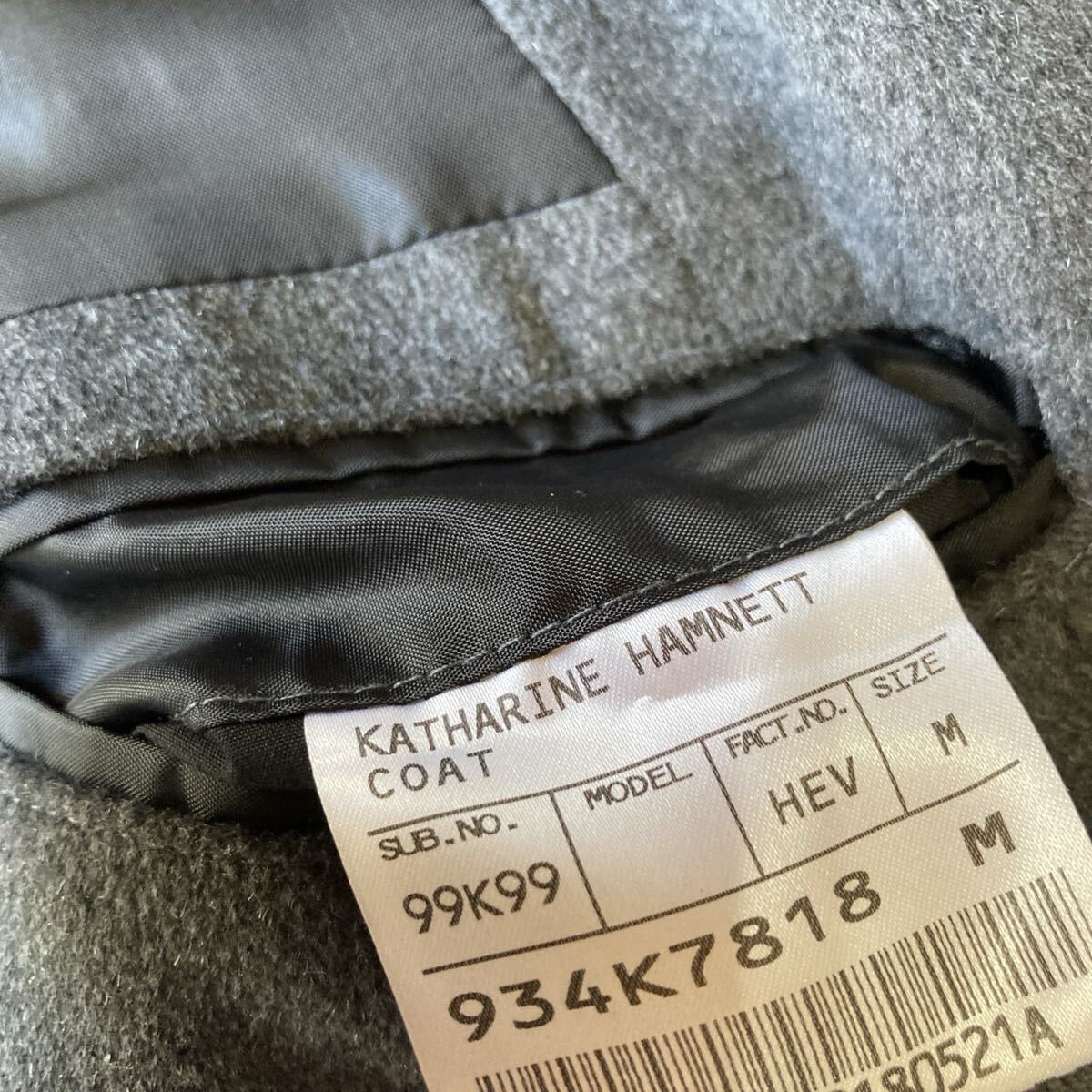 極美品!! キャサリンハムネット KATHARINE HAMNETT LONDON チェスターコート Mサイズ グレー　秋冬_画像8
