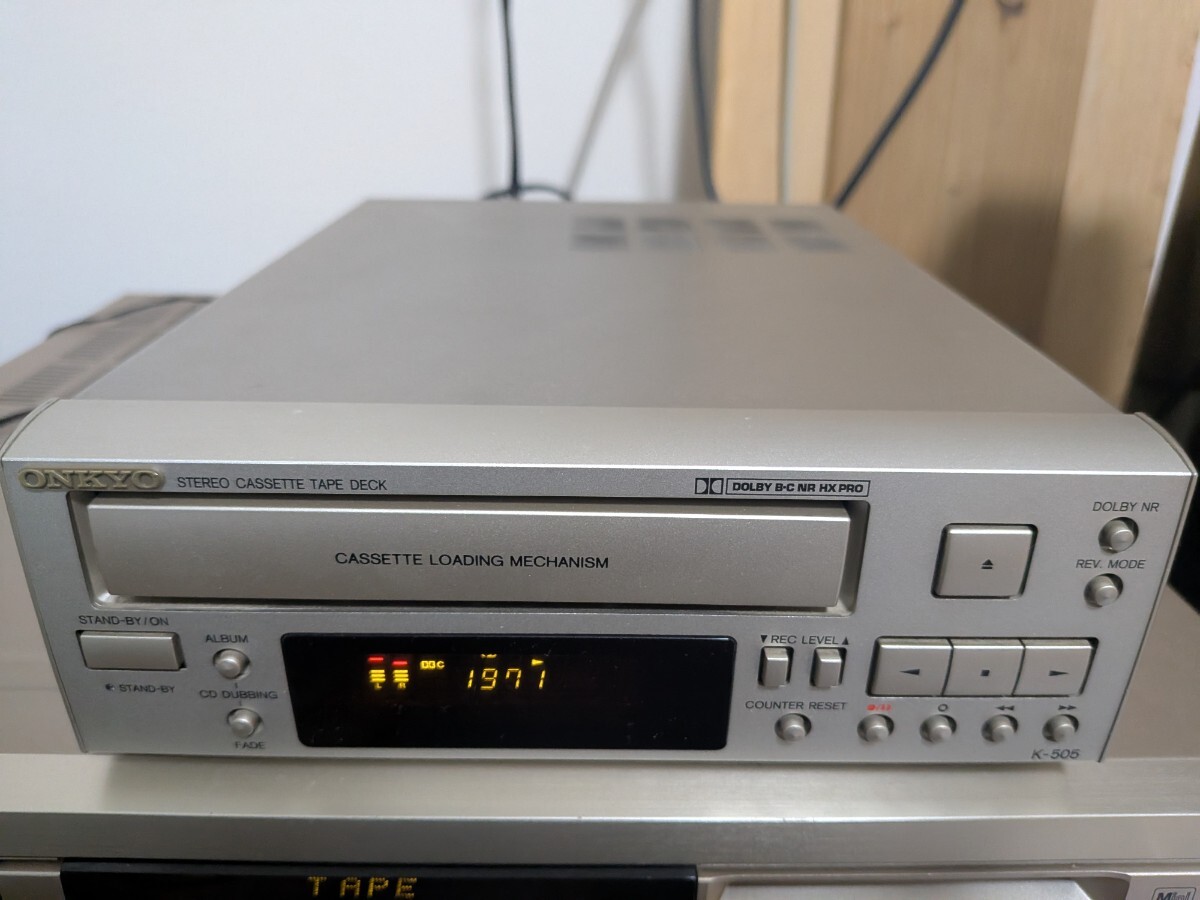 ONKYO k-505 カセットデッキ ゴムベルト交換済 日本製 カセットテープデッキ オンキョー_画像1
