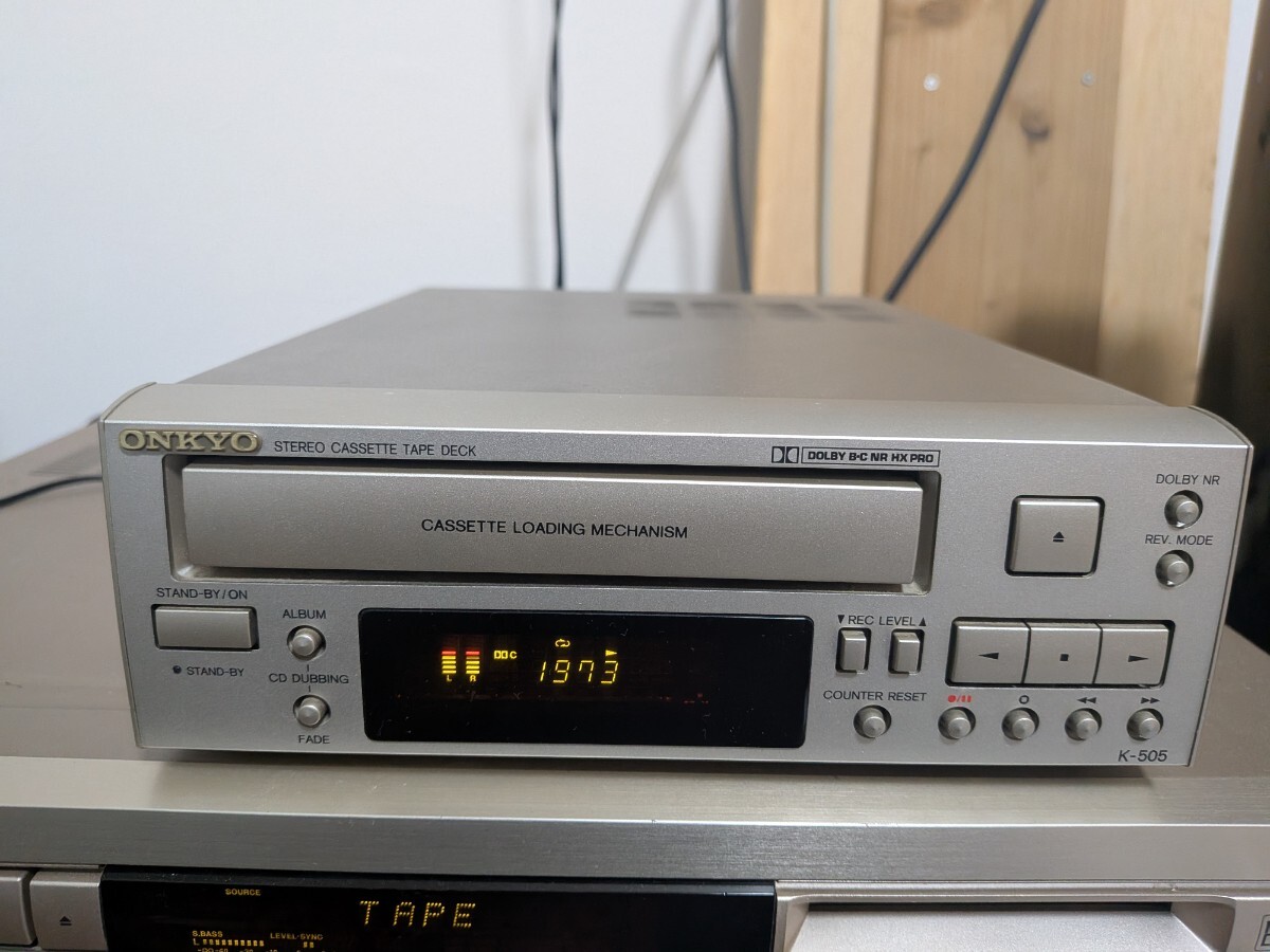 ONKYO k-505 カセットデッキ ゴムベルト交換済 日本製 カセットテープデッキ オンキョー_画像2