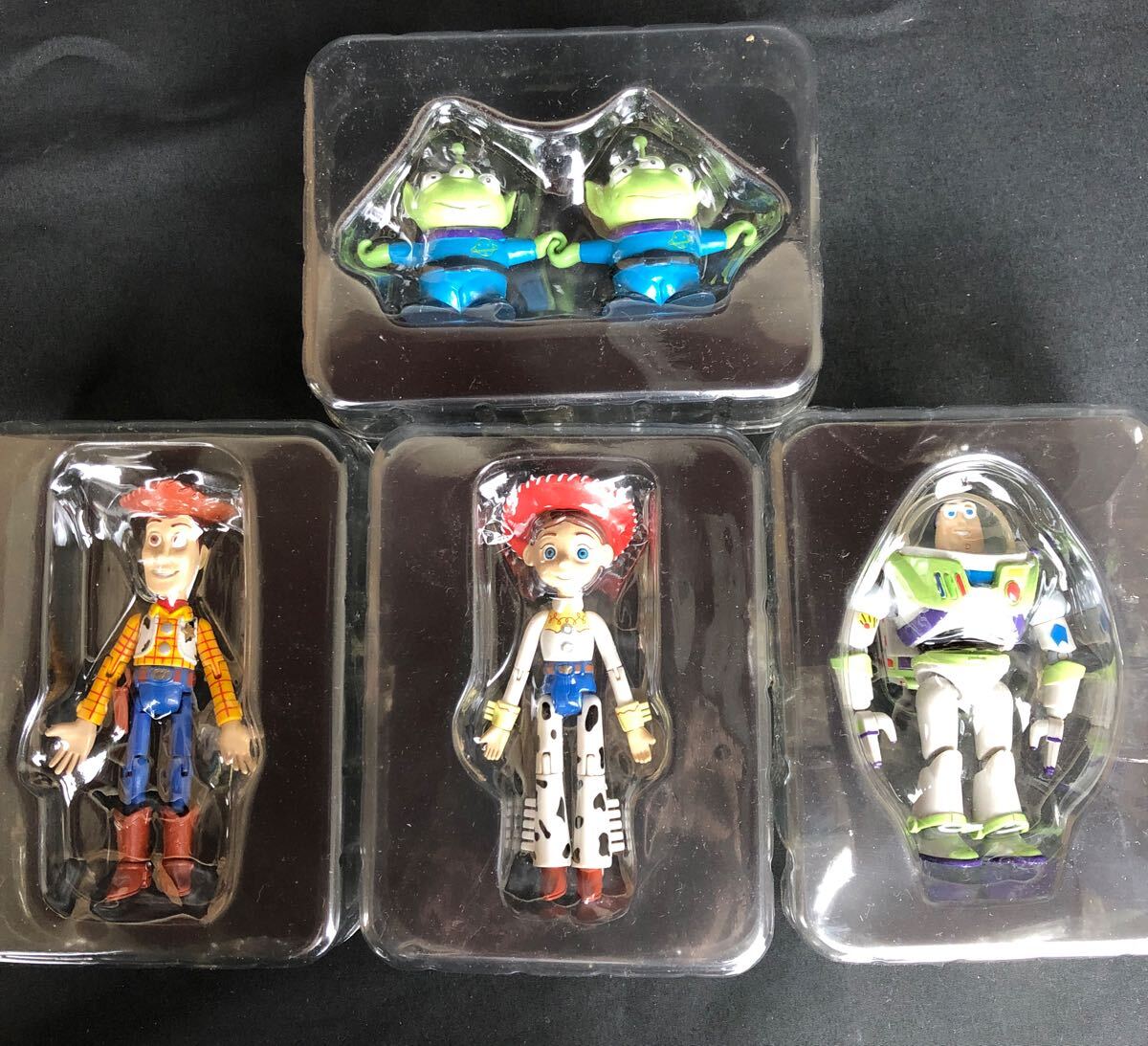 【A-1074】トイストーリー フィギュア ウッディ バズ ジェシー リトルグリーンメン 4点まとめ売り_画像1