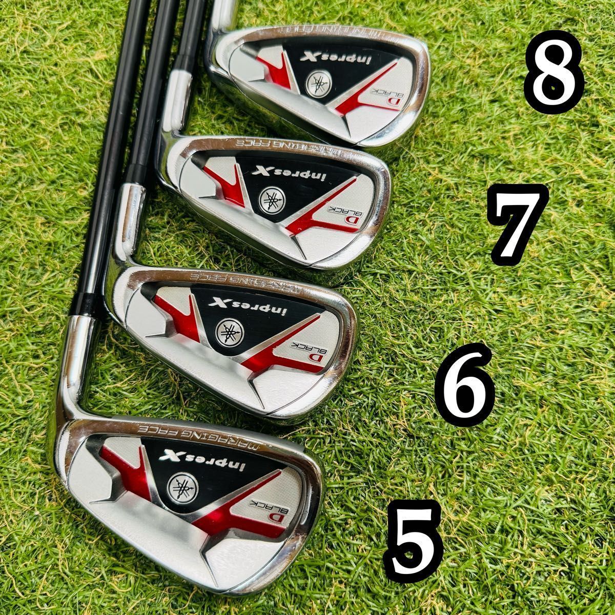 【豪華8本】YAMAHA ヤマハ inpresX D BLACK インプレスX Dブラック メンズアイアンセット カーボン R_画像2