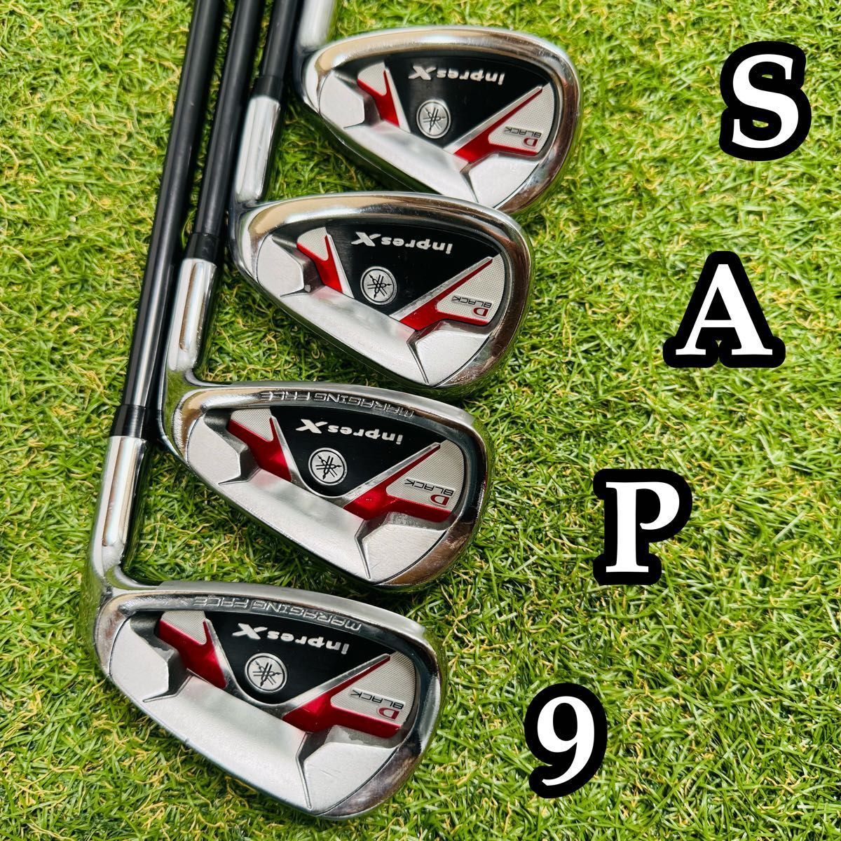 【豪華8本】YAMAHA ヤマハ inpresX D BLACK インプレスX Dブラック メンズアイアンセット カーボン R_画像3