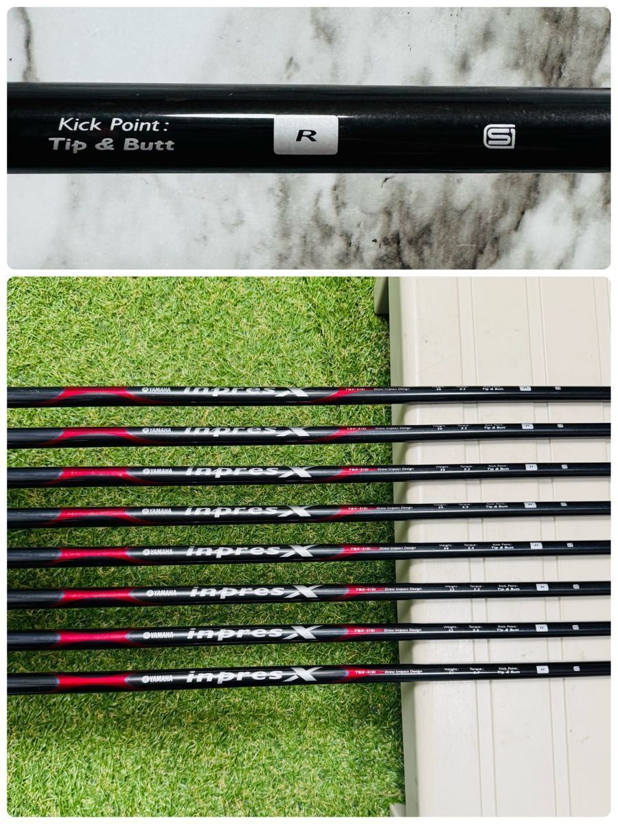 【豪華8本】YAMAHA ヤマハ inpresX D BLACK インプレスX Dブラック メンズアイアンセット カーボン R_画像9