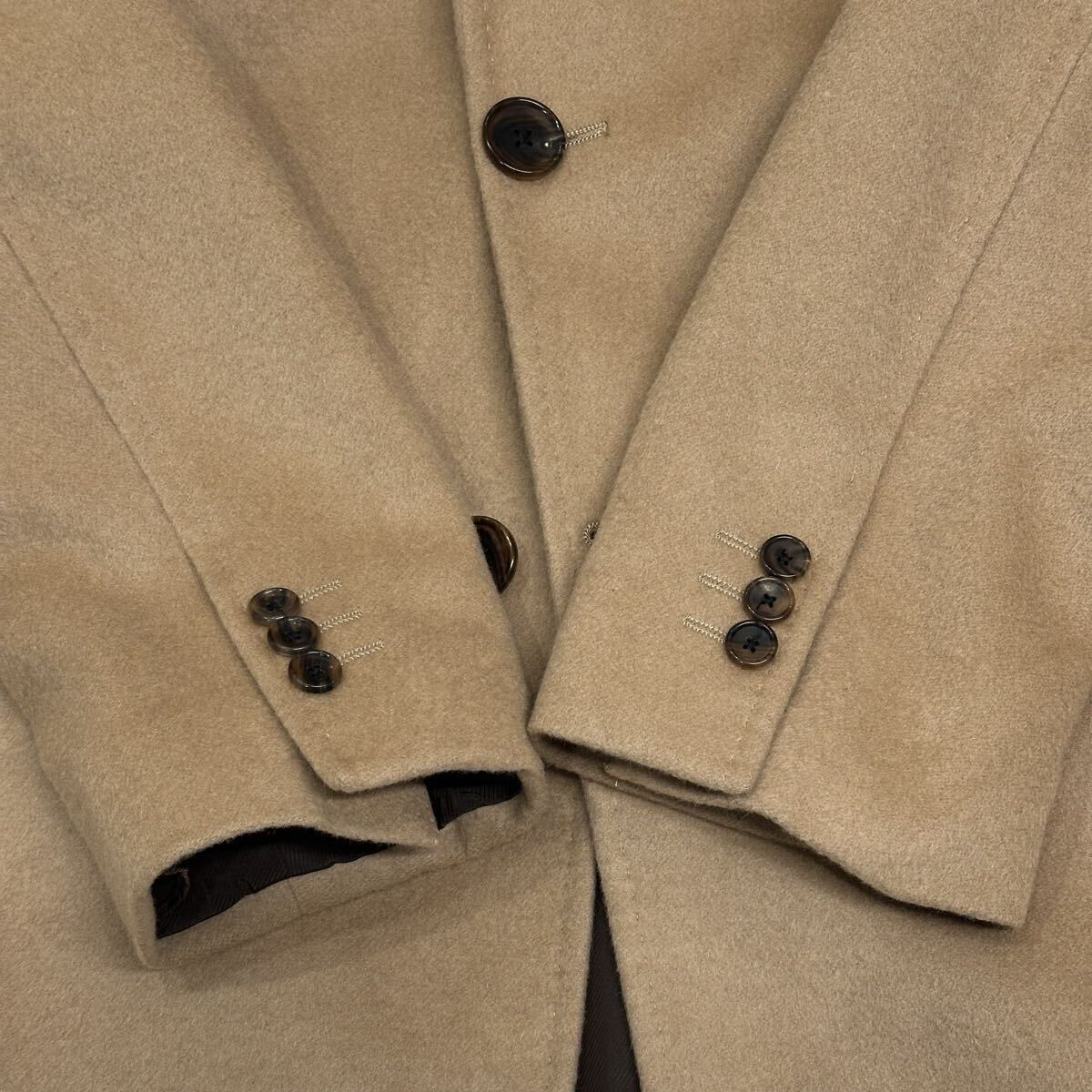 良品!! EDIFICE エディフィス ウール カシミヤ チェスターコート(48)ベージュ メンズ アウター_画像5