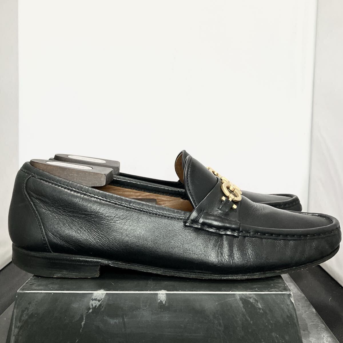 【1円】【希少サイズ】10 1/2D 29cm Salvatore Ferragamo ガンチーニ ビット ローファー レザーシューズ サルバトーレ フェラガモ イタリア_画像3
