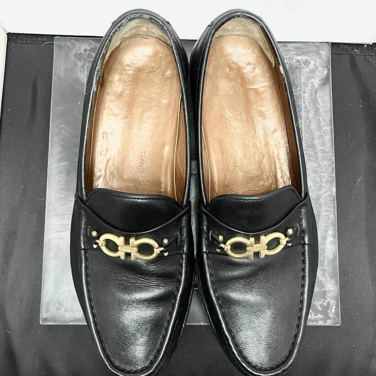 【1円】【希少サイズ】10 1/2D 29cm Salvatore Ferragamo ガンチーニ ビット ローファー レザーシューズ サルバトーレ フェラガモ イタリア_画像8