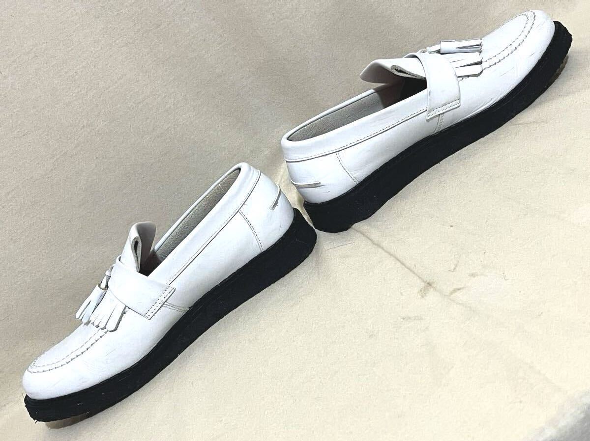 【Fred Perry×George Cox】フレッドペリー ジョージコックス タッセルローファー ホワイト レザー EU サイズUS7 25cm ラバーソール_画像5