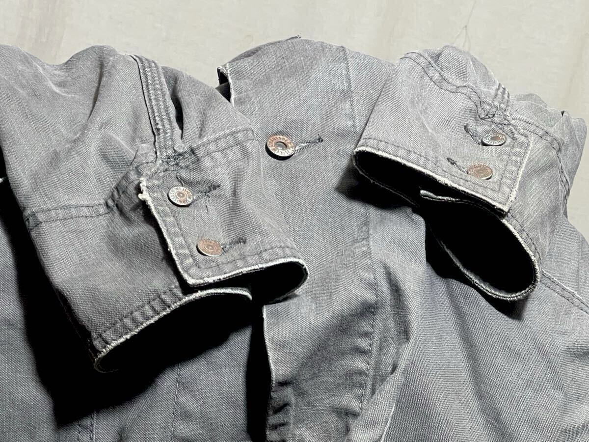 【Levi's】リーバイス ジャケット カバーオール 70823 グレー サイズL ヴィンテージ ユーズド加工 ワークジャケット _画像6