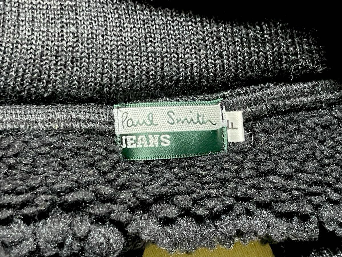【 Paul Smith Jeans】ポールスミス フリース プルオーバージャケット サイズL ブラック クロ 黒 日本製 made in Japan_画像7
