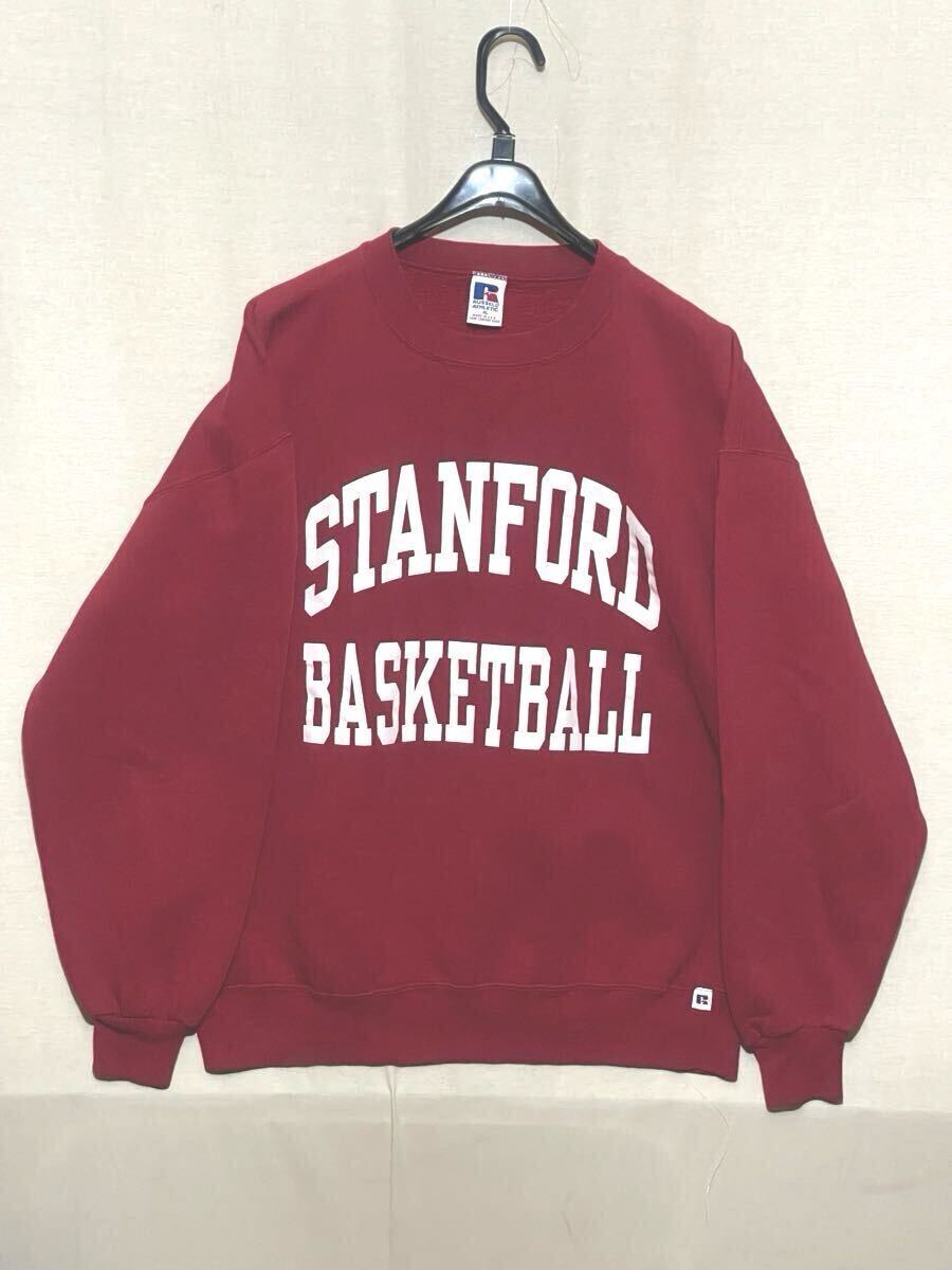 【90s Russell】ラッセル スウェット トレーナー エンジ サイズXL USA製 STANFORD スタンフォード vintage ビンテージ _画像2