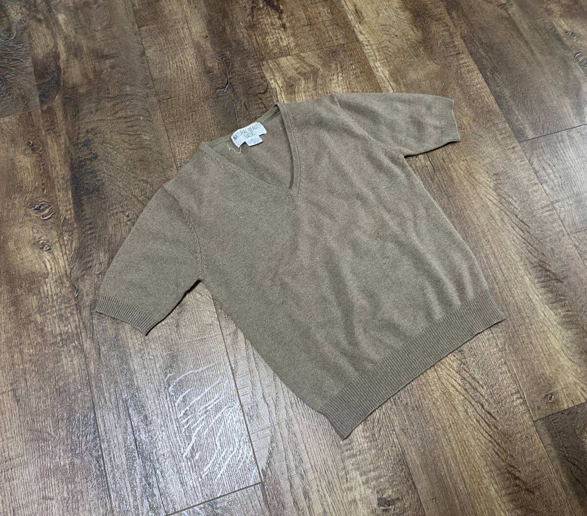 福祉バザー　ナチュラルビューティーベーシック★カシミヤ１００％半袖ニットM_画像3