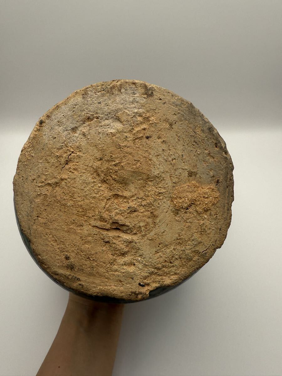 中国美術 唐代 唐時代沙窯花瓶 陶器 置物 青磁器 青華 花入 古物保証 中国古玩 唐物 青磁 香炉 時代物 極上品 青磁 時代箱付_画像7