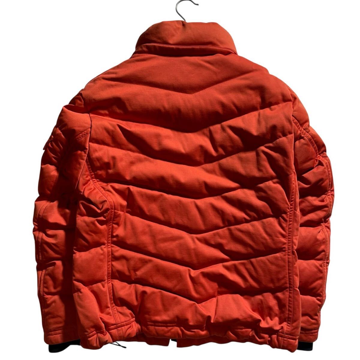 希少色/XL BLACK LABEL CRESTBRIDGE ダウンジャケット ホワイトグース 刺繍ロゴ ノバチェック ダブルファスナー オレンジ ブラックレーベル_画像3