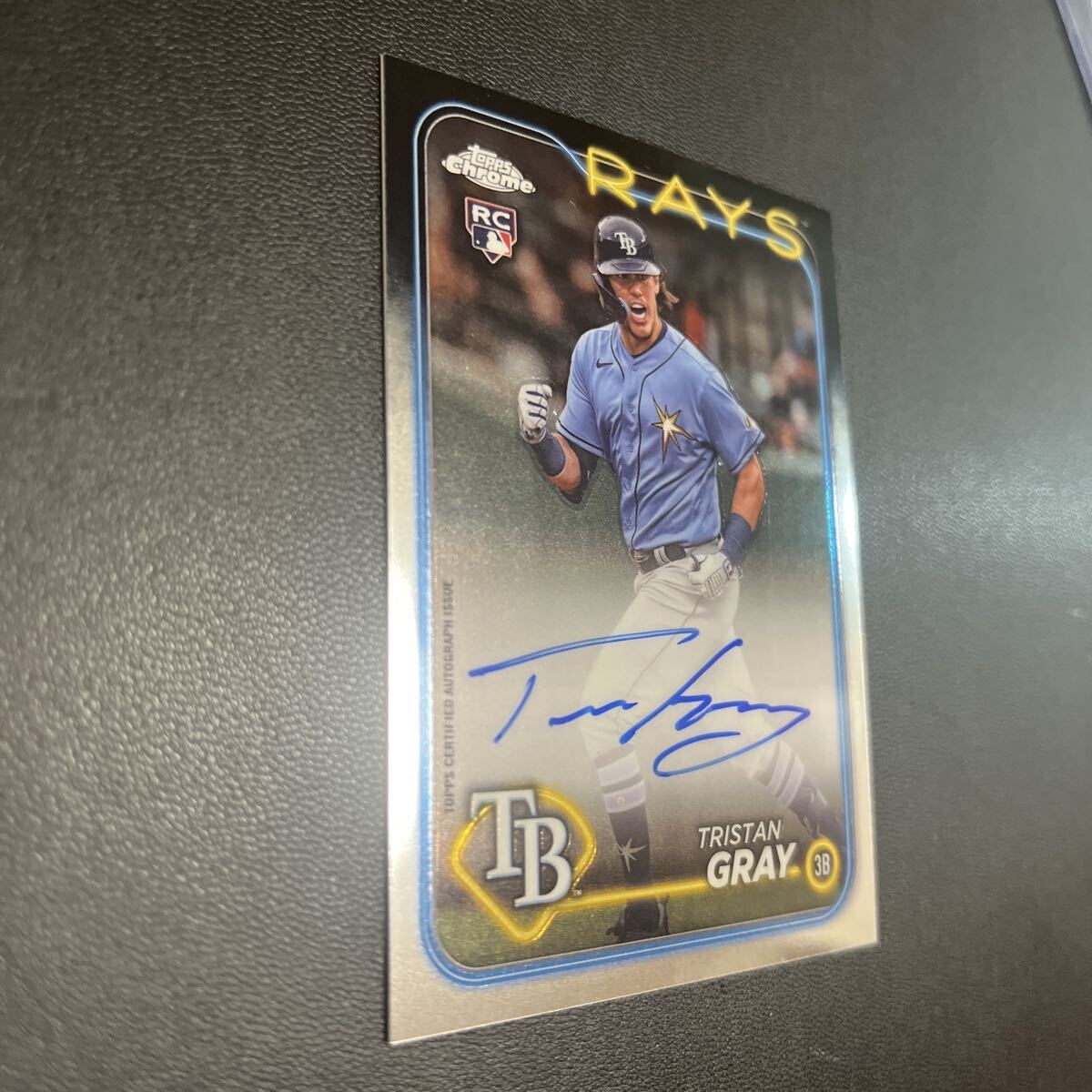 Tristan Gray Auto 2024 Topps Chrome 直筆サイン Tampa Bay Rays RC ルーキー Rookie カード トリスタングレイ Baseball_画像4