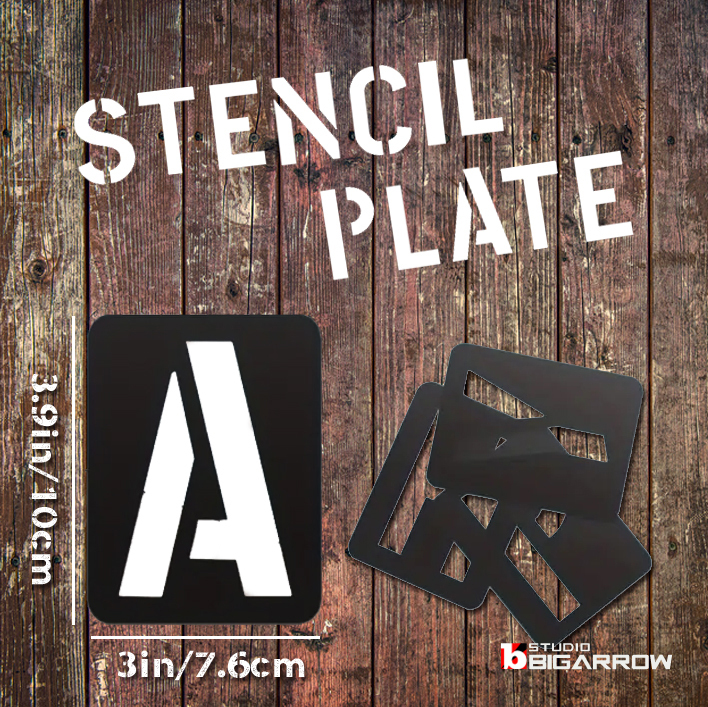 ステンシルプレート 42枚セット アルファベット 数字 記号 ミリタリー文字 世田谷ベース アメリカン雑貨_画像1
