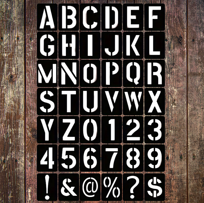 ステンシルプレート 42枚セット アルファベット 数字 記号 ミリタリー文字 世田谷ベース アメリカン雑貨_画像2