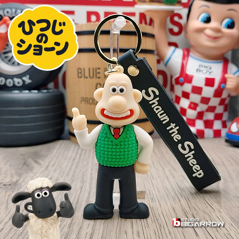 ウォレスとグルミット ひつじのショーン ウォレス キーホルダー キーチェーン ストラップ アメリカン雑貨 送料無料 匿名配送_画像1