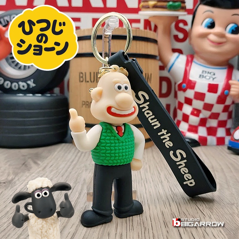 ウォレスとグルミット ひつじのショーン ウォレス キーホルダー キーチェーン ストラップ アメリカン雑貨 送料無料 匿名配送_画像2