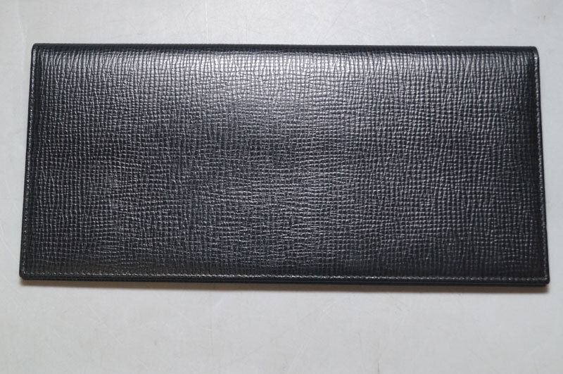 yc31-LOEWE ロエベ アナグラム 長財布 ブラック レザー 二つ折 札入れ カード ウォレット スペイン製_画像2