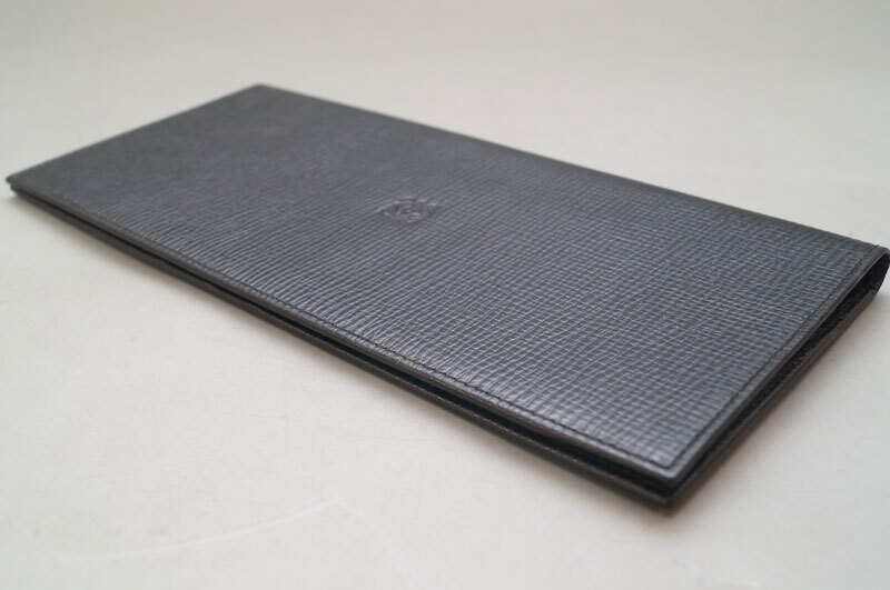 yc31-LOEWE ロエベ アナグラム 長財布 ブラック レザー 二つ折 札入れ カード ウォレット スペイン製_画像4