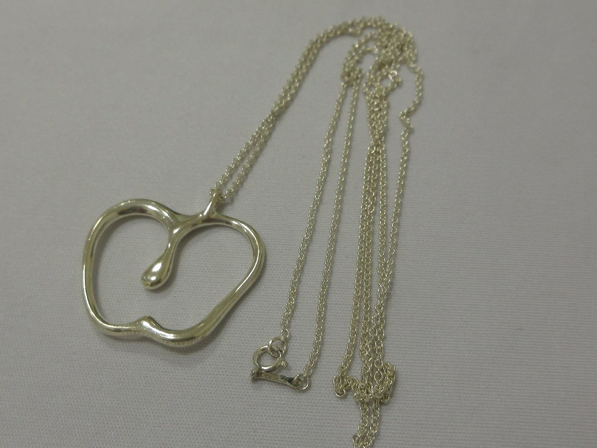 Tiffany & Co. ティファニー エルサペレッティ アップル 大サイズ ロング ネックレス 8.8g リンゴ SV925_画像2