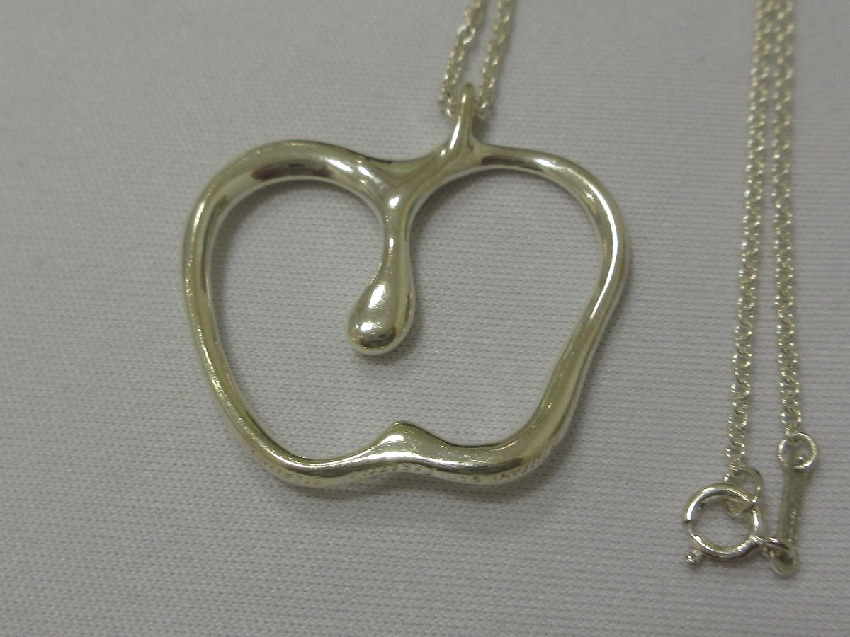 Tiffany & Co. ティファニー エルサペレッティ アップル 大サイズ ロング ネックレス 8.8g リンゴ SV925_画像3