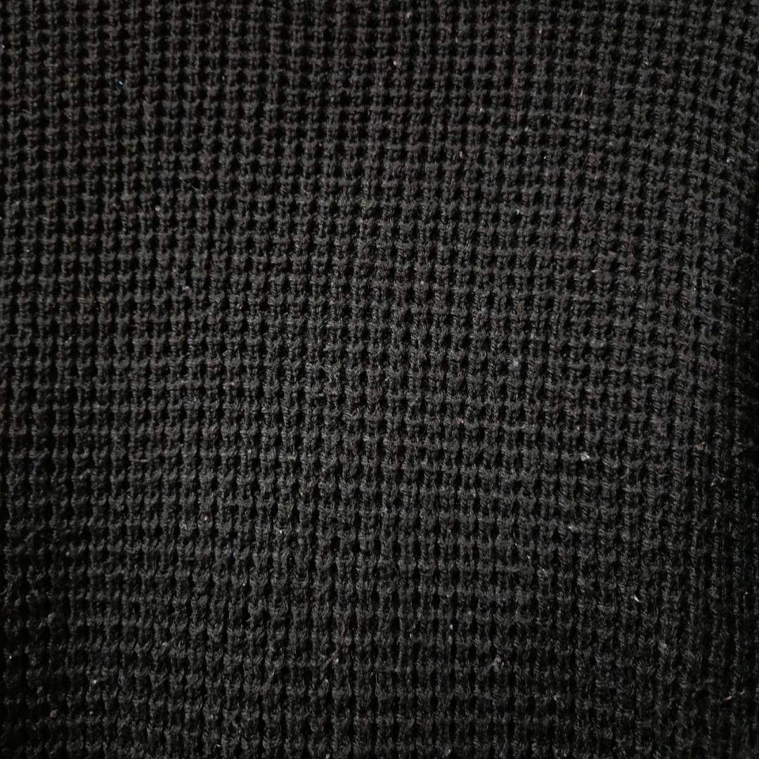 ユニクロ セーター ブラック クルーネック ニット M 編み地 重ね着 秋冬_画像5
