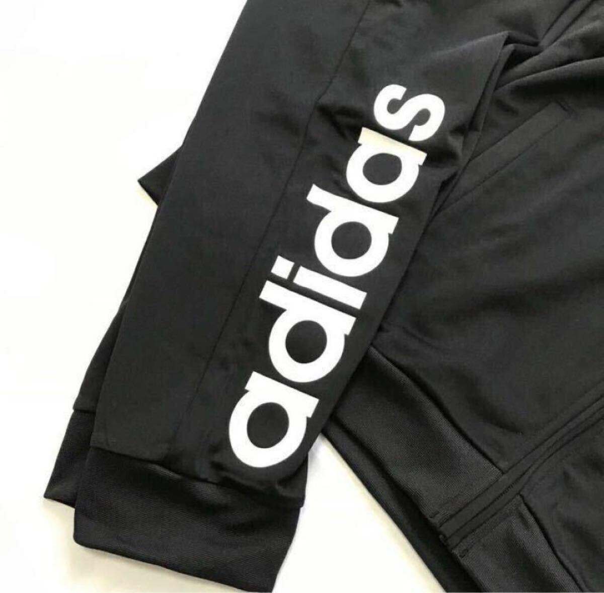 P117 новый товар [ мужской L] чёрный осень-зима adidas Adidas верх и низ в комплекте обратная сторона ворсистый джерси жакет брюки выставить 