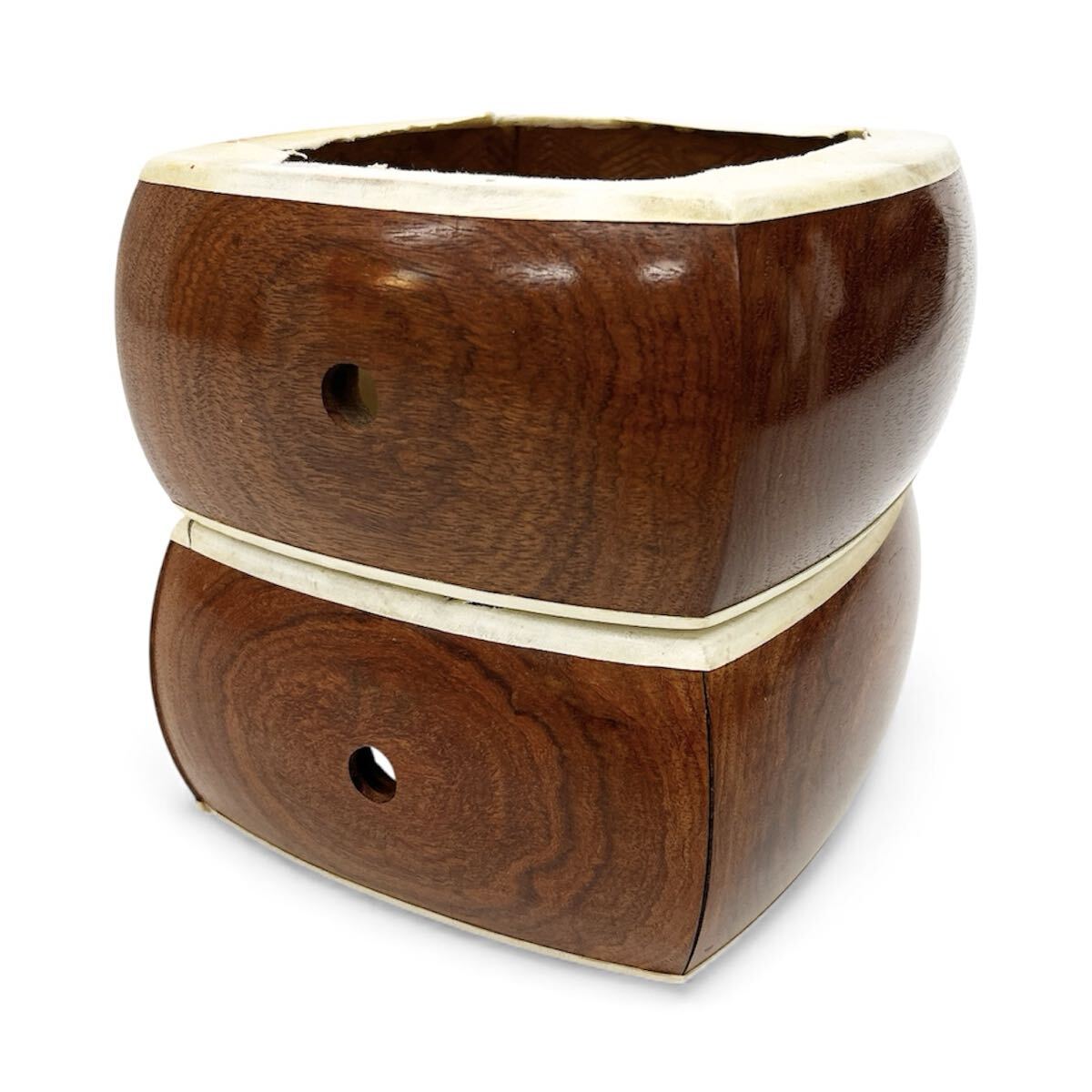 三味線 細棹 紅木 金細 他 2点まとめ 一本溝 綾杉胴 和楽器 民謡 arc川1105_画像3