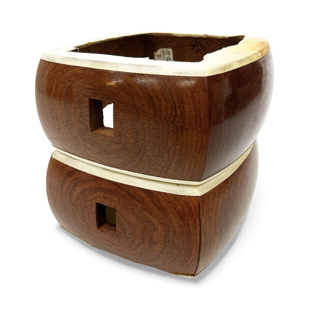 三味線 細棹 紅木 金細 他 2点まとめ 一本溝 綾杉胴 和楽器 民謡 arc川1105_画像4