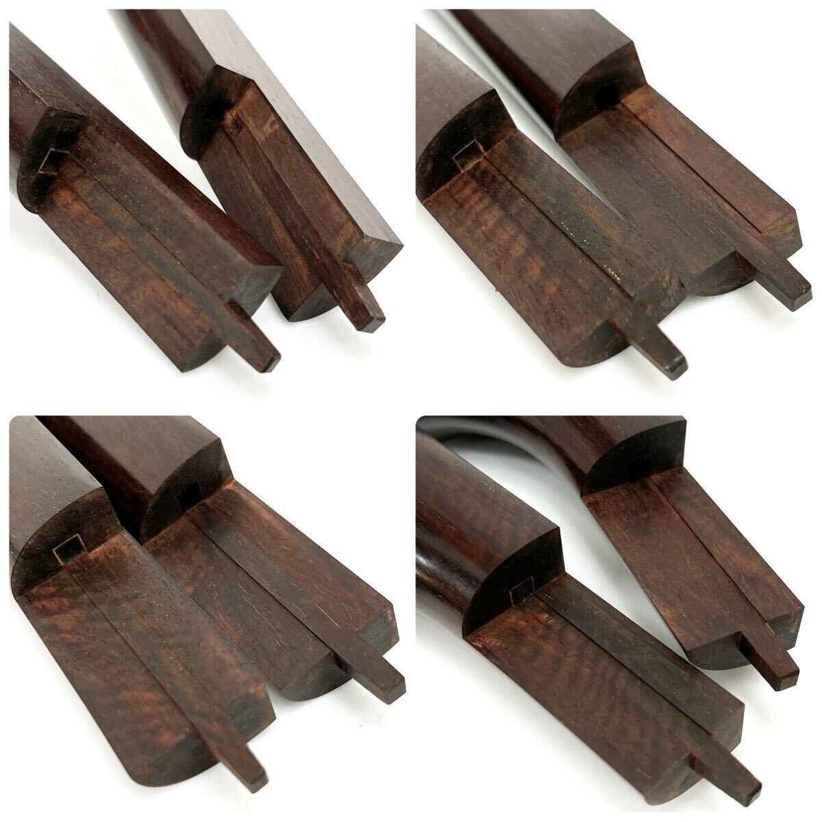 三味線 細棹 紅木 金細 他 2点まとめ 一本溝 綾杉胴 和楽器 民謡 arc川1105_画像9