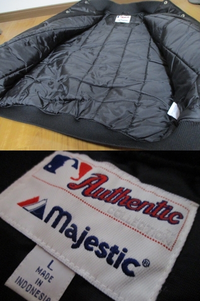 マジェスティック MLB レッドソックス オーセンティック 中綿ナイロンスタジャン Lサイズ_画像8