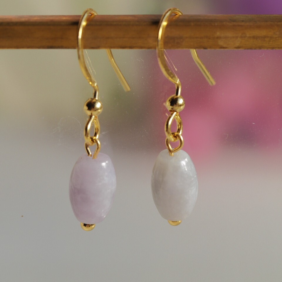 糸魚川翡翠　管玉　ピアス　天然無処理ヒスイ　_画像8